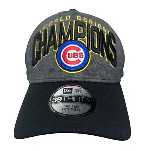 New Era Chicago Cubs World Series Champions Locker Room Flex Fit Hat Grey 2016 - Picture 1 of 9