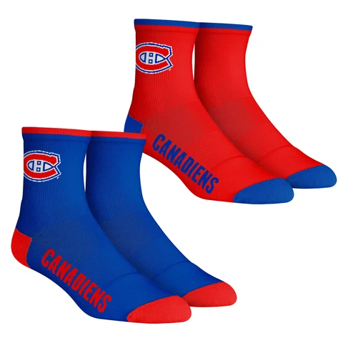 Youth Rock Em Socks Montreal Canadiens Core Team 2-Pack Quarter Length Sock Set Cover