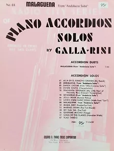 Piano Accordion Malaguena From Andalucia Suite Galla Rini Sheet Music Book - Picture 1 of 3