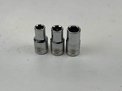 Crescent 1/4 Drive 3pc 6pt SAE Sockets, 7/32, 1/4, 9/32in., Laser Marked - Image 1 of 4