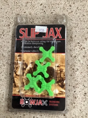 Bowjax Super Slip Jax Black Bow String Dampener Silencer #1040 Green 4 Ea -A43 - Image 1 of 2