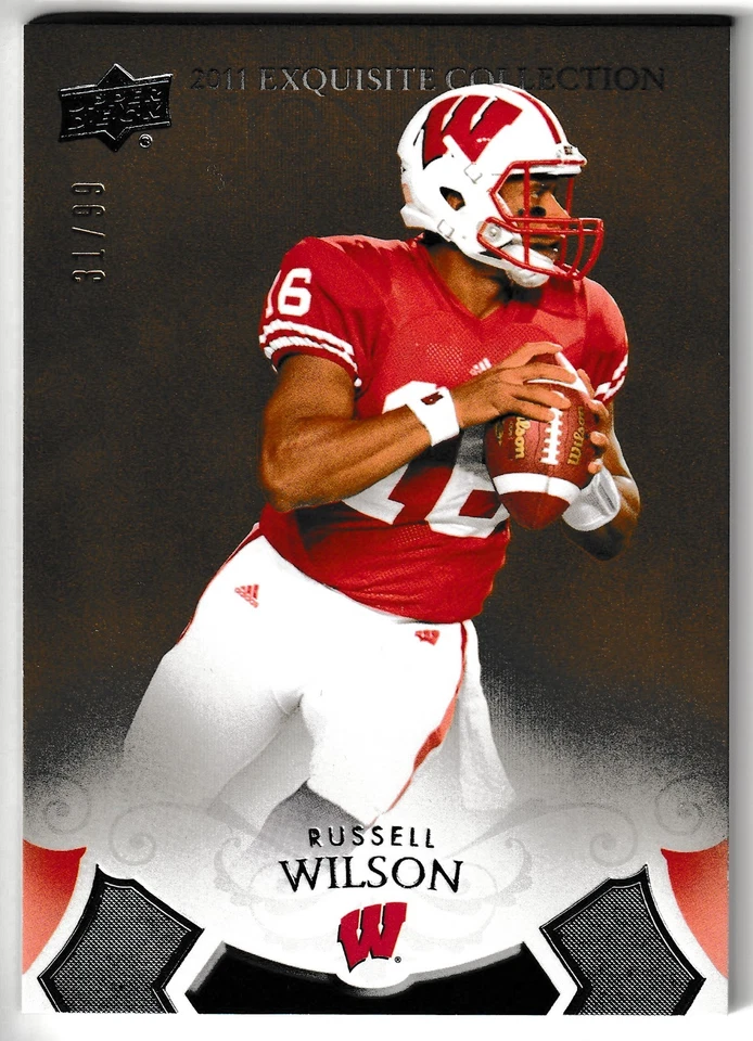 2011 Upper Deck Exquisite RC /99 Russell Wilson Wisconsin Badgers ER-RW - Image 1 of 1
