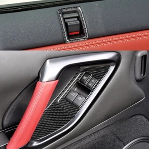 Black Carbon Fiber Car Window Lift Switch Button Trim For Nissan GT-R R35 08-16 - Foto 1 di 9