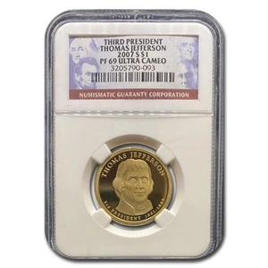 2007-S Thomas Jefferson Third President PF-69 Ultra Cameo NGC - Picture 1 of 3