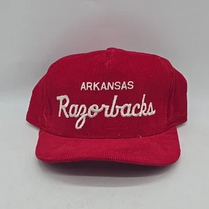 Vintage Arkansas Razorbacks rot Cord direkte Stickerei Snapback Mütze Kappe - Bild 1 von 7