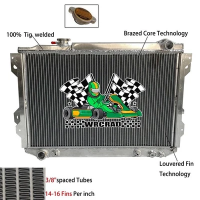 All Aluminum Cooling Radiator For Mazda B2600 1989 1990 1991 1992 1993 2.6 L4 AT - Image 1 of 4