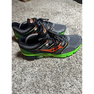 Saucony ISO SERIES PWRGRID+ Men's Running Shoes Black Orange Green Size 10.5 - Image 1 of 4