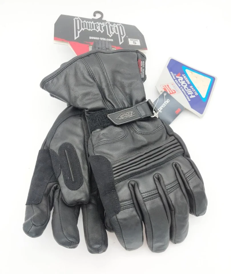Power Trip Mens Dakota Leather Gloves SMALL Waterproof Insulated 536-0002 - Image 1 of 4