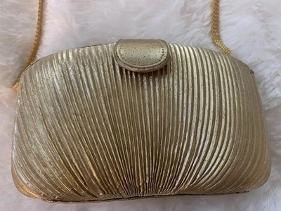 Stunning  Vintage Gold Lame Evening Bag Y&S Shoulder Bag Purse original  number - Image 1 of 4