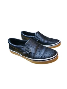 Vans Damen-Loafer schwarz weiß perforiertes Leder Slipper Größe 6,5 - Bild 1 von 8