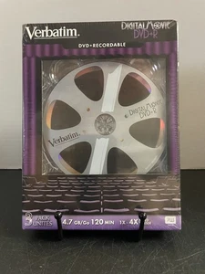 Verbatim DVD+R Recordable Digital Movie 3 Pack 4.7GB 4X - NEW - Picture 1 of 6