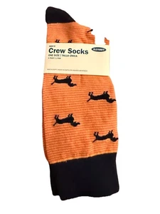 Old Navy Men Nwt Orange Navy Strip Dashound Crew Socks One Size Fits Most - Picture 1 of 5