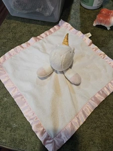 CLOUD ISLAND Baby Mädchen Lovey Security Decke weiß Plüsch EINHORN rosa Borte - Bild 1 von 4
