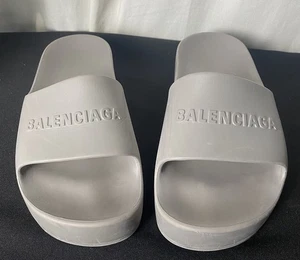 Balenciaga Womens Chunky Slide Grey Sandals Size 6 Open Toe Platform Pool Slides - Picture 1 of 13