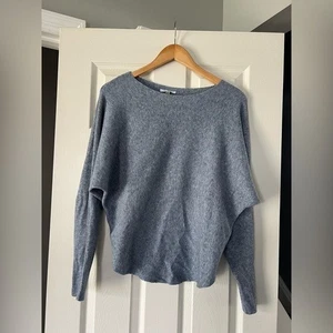 Vita Milano Women’s Sweater Medium Heather Blue Gray Long Sleeve Pullover Knit - Picture 1 of 4