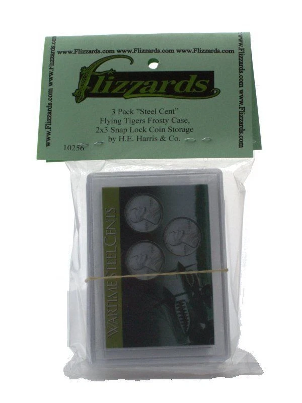 Bundle of 3 Deluxe He Harris 1943 Steel Coins Cent Frosty Case 2x3 Flying Tigers