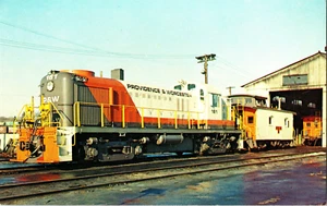 Railroad Postcard Train Providence Worcester Alco RS-3 Caboose 1970s MA Unposted - Picture 1 of 2