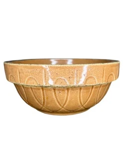 Vintage WATT POTTERY Oven Ware #5 Mixing Bowl SPIRAL LOOP PATTERN Pumpkin Orange - Picture 1 of 13