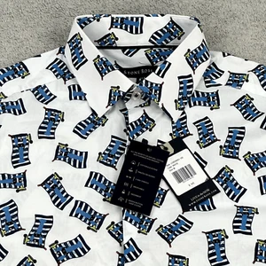 Stone Rose Button Up Collar Shirt White Lobster Print Tech Mens Medium Dresswear - Picture 1 of 7
