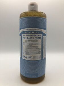 Dr. Bronner's Pure Castile Hemp Baby Unscented Liquid Soap 32 oz Bs167
