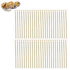 (Gold 35mm/1.38in)50pcs Stainless Steel Flat Head Pins DIY Craft Bead LVE