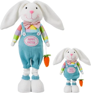 Easter Decorations Rabbit Bunny Plush Decor Handmade Easter Standing Sign Retrac - Picture 1 of 12