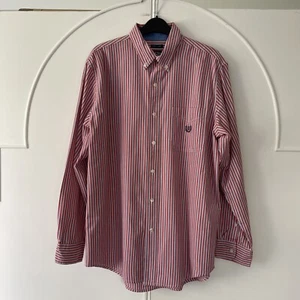 Men’s Ralph Lauren Chaps Shirt Size Medium Orange, White & Blue Stripe - Picture 1 of 9