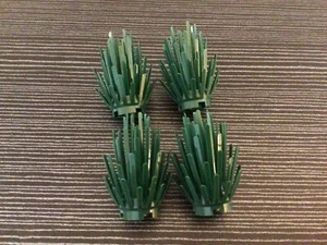 Lego Menge 4 dunkelgrüne stachelige Büsche Teil #6064 Landschaftsbau - Bild 1 von 2