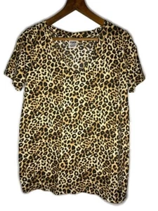 Victorias Secret PINK Shirt Womens Small Cheetah Animal Print Short Sleeve Y2K - Picture 1 of 5