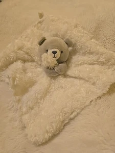 Just One You Carters Teddy Bear Lovey Gray White Rosettes Baby Security Blanket - Picture 1 of 6