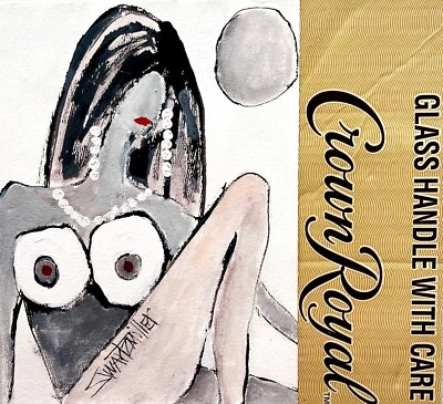 RETRATO DE DAMA DESNUDA ARTE POP ACRÍLICO RECICLADO CORONA REAL SWARTZMILLER ADN pared Foto 1 de 4