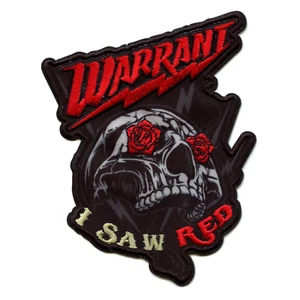 Warrant I Saw Red Patch Skull California Rock Embroidered Iron On - Picture 1 of 2