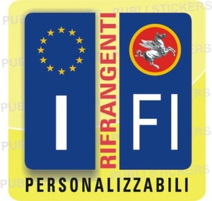 ADESIVI BLU RIFRANGENTE PER TARGA AUTO CON SIMBOLO REGIONE TOSCANA E PROVINCIA - Imagen 1 de 1