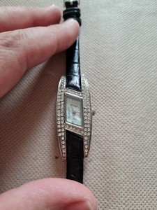 silver diamante watch