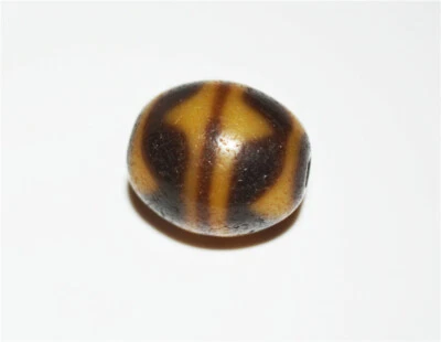 COLGANTE TIBETANO GENUINO ÁGATA "DIENTES DE TIGRE" CUENTAS DZI ANTIGUO AMULETO REAL GZI A23 Foto 1 de 4