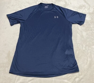 Under Armour T Shirt Mens Medium Blue Short Sleeve Logo The Tech Tee - Image 1 of 4