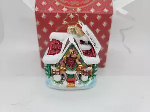 Christopher Radko THE COZIEST COTTAGE Christmas Ornament 1021425 New - Picture 1 of 5
