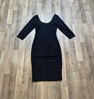 Fire Los Angeles Black Tight Fitted Geometric Lace Dress Size Medium