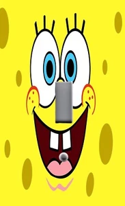 Bob Esponja Pantalones Cuadrados Imagen FACIAL Amarillo en Luz Interruptor de Pared Salida Mar - Imagen 1 de 28