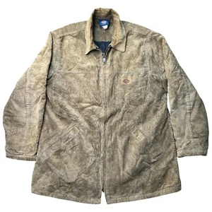 Vintage Dickies Chore Jacket Mens Large Brown Corduroy Quilt Lined Work Coat - Picture 1 of 11