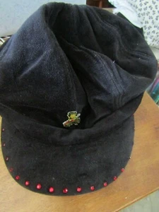 Betty Boop Black Velvet Look Harlem Hat With Bling Bling Bling - Picture 1 of 6
