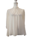 Express Women Sz M Ivory Cream Casual Dress Tunic Long Sleeve Blouse Top (0411)