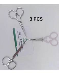 3er Set Augenbrauenschere mit scharfem Edelstahl Damen Brow Beauty Wimpern - Bild 1 von 4