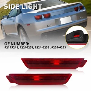 Pair Red Lens Rear Side Marker Lights Housing For 2010-2015 Chevrolet Camaro US - Picture 1 of 14