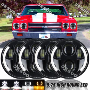 For Chevy Chevelle 1964-1970 5.75" 5-3/4 LED Headlights High Low Beam Halo - Picture 1 of 17