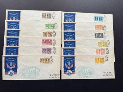 US 1932 Washington Birthday Event Cover +Full Set #704-15 (F) +Dual Cachets+Rare - Image 1 of 3