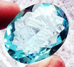 Acquamarina Ottima 57,70 Ct Trasparente Pietra Preziosa Sciolta Forma Ovale Certificata - Foto 1 di 5