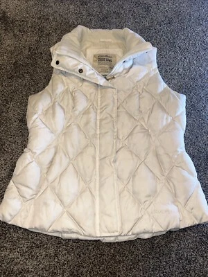 Eddie Bauer Womens Medium Premium Goose Lodge Down Vest White Clean! - Image 1 of 4