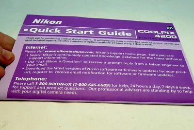 Nikon Coolpix 4200 Digital Camera - Quick Start Guide - Image 1 of 4