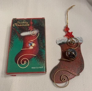 Giftco Inc Metal Corte Trabajo Navidad Vacaciones Medias Árbol Adorno #4702 Nuevo en Caja - Imagen 1 de 5
